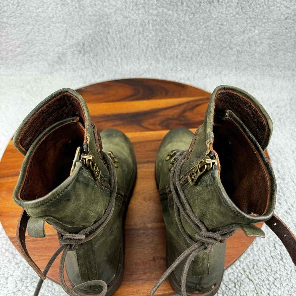 A.S.98 Green Lace Up Boots - Picture 10 of 12